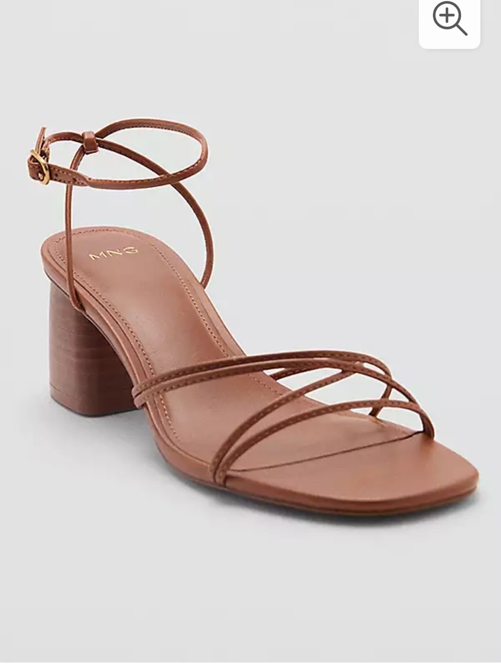 Mango Lana Block Heel Brown